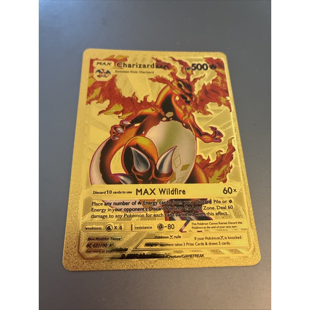 Pokemon TCG Charizard EX 52/100 MAX Full Art Gold Holo EN HP 500